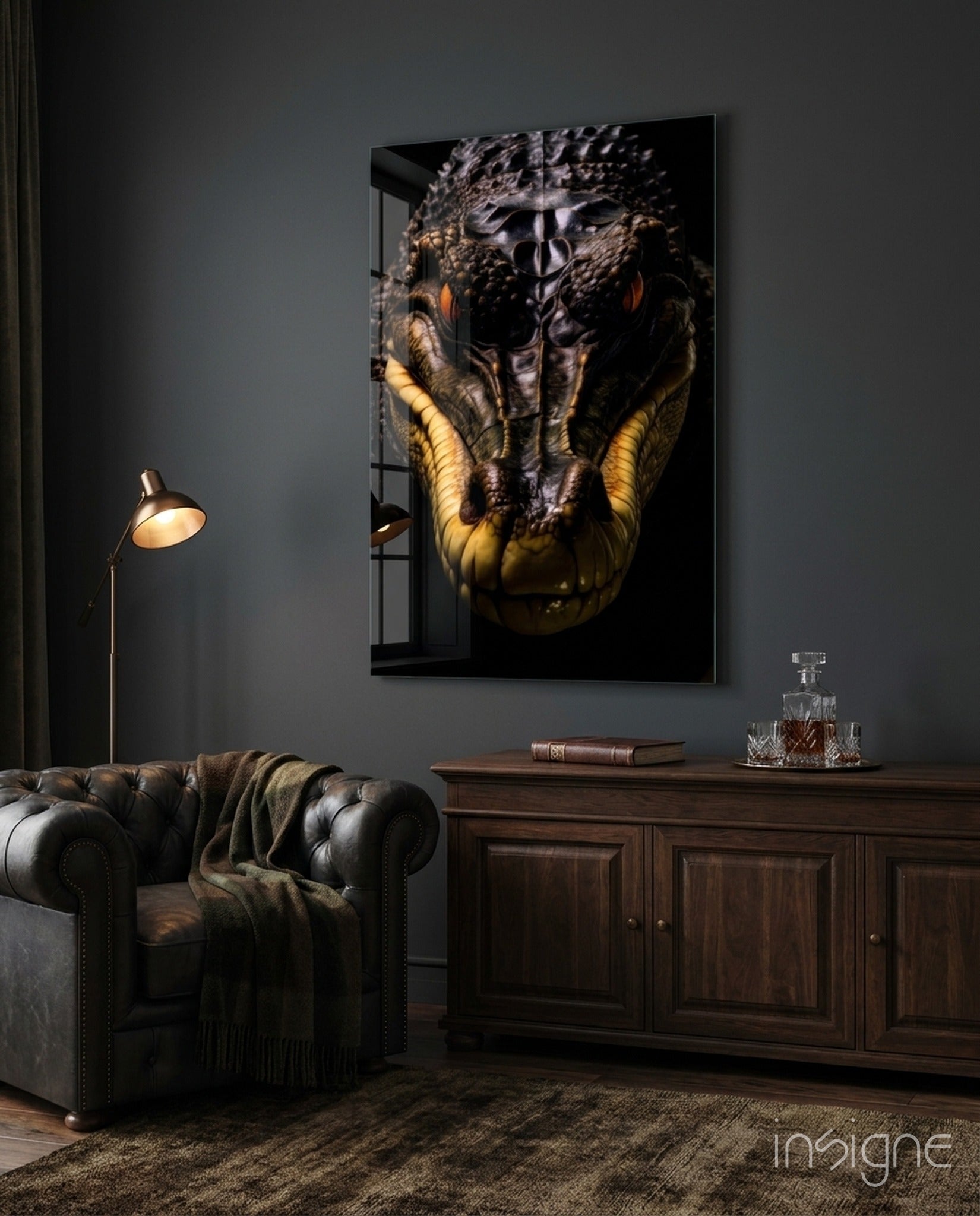 The Hunter in the Eyes Glass Wall Art || Designer Collection