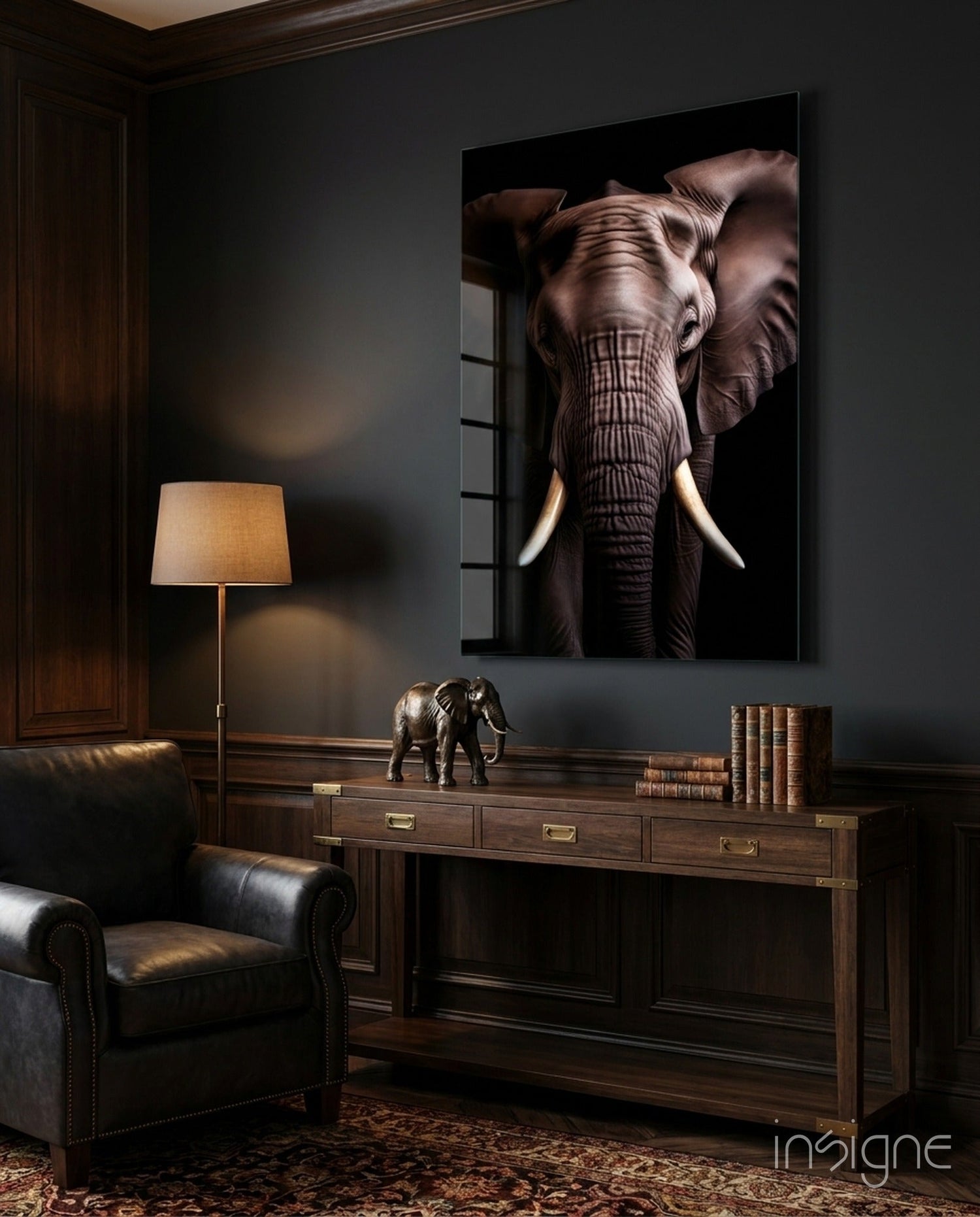 The Wise Look of the Elephant Glass Wall Art || Designer Collection