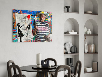 Stencil Cubist Portrait Glass Wall Art || Designer Collection
