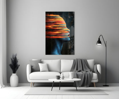 The Face of Colors Glass Wall Art || Designer Collection