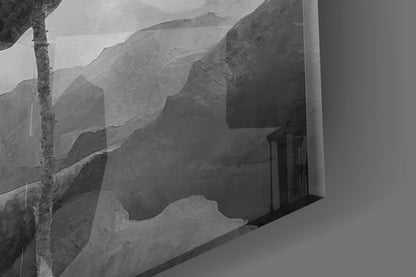 Black and White Water Lily Glass Wall Art || Designer Collection