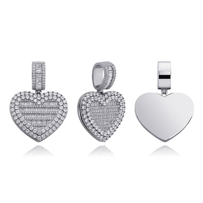 Large Size Heart Shape Custom Photo Locket Frame Pendant love necklaces for her
