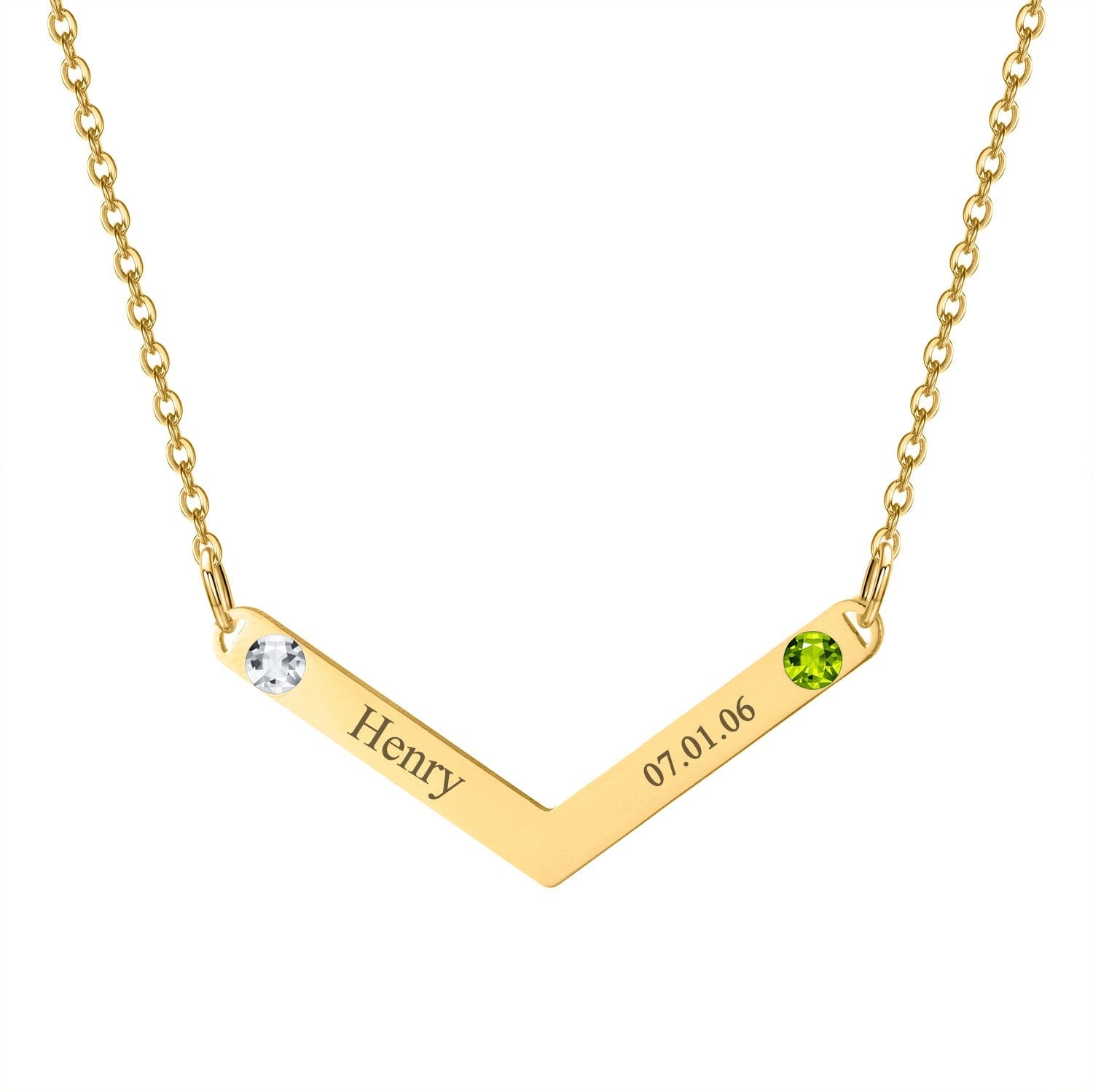 Personalized Family Necklace Mothers Day Birthstone Jewelry Customized Engraving Name Necklace