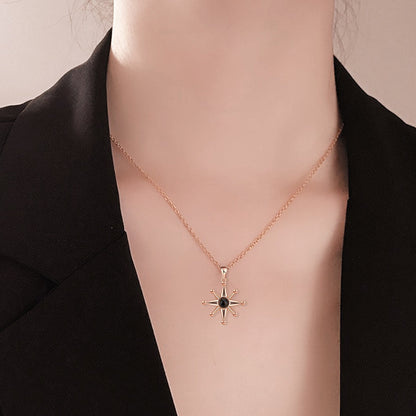 Custom Photo Necklace Flower Pendant Personalized Projection Jewelry