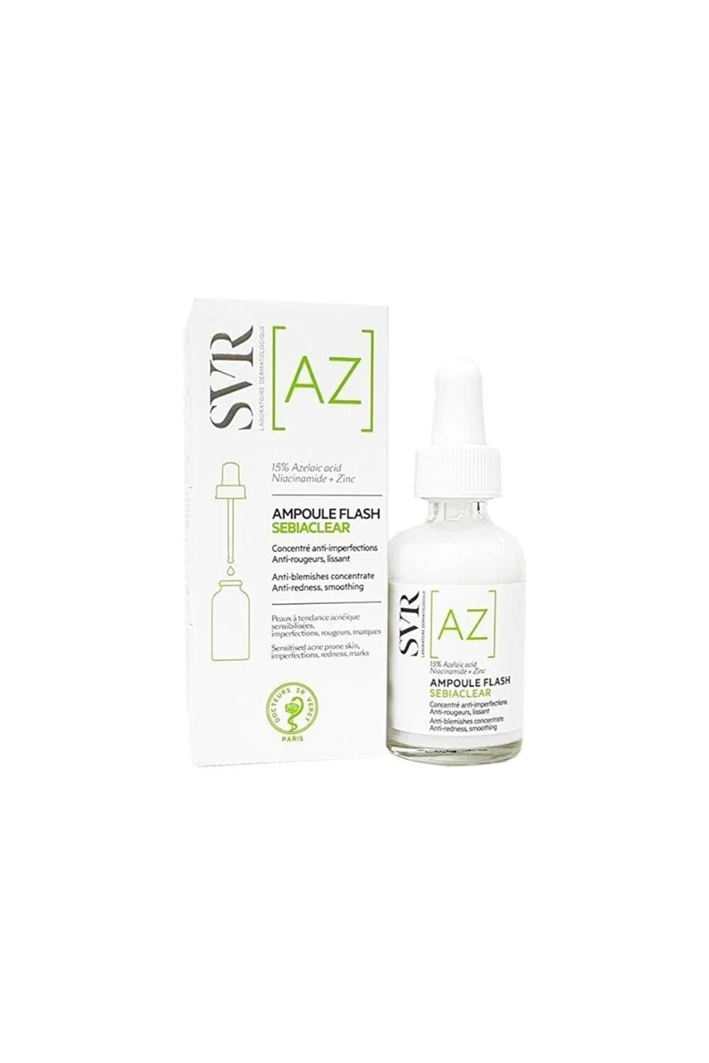 SVR Sebiaclear AZ Ampoule Flash 30ml - Concentrated Serum for Acne-Prone Skin with 15% Azelaic Acid