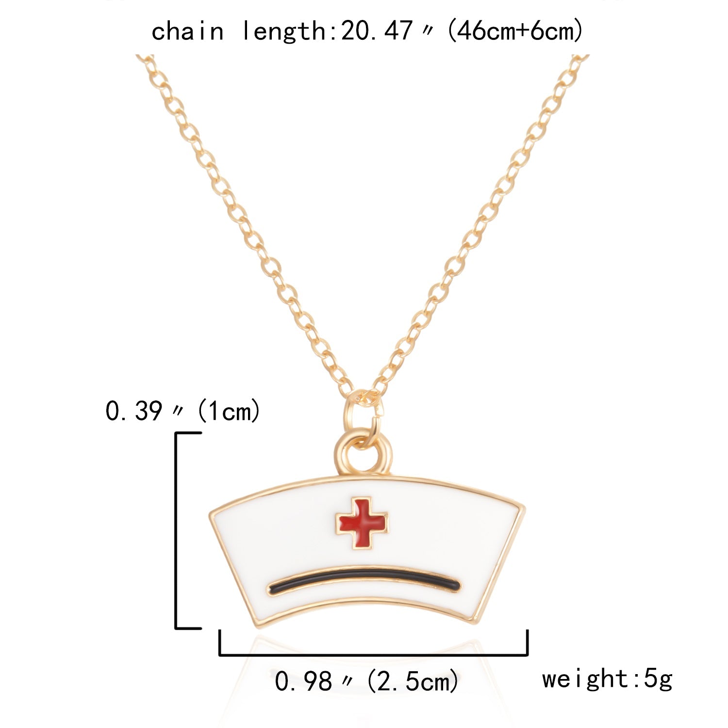 Heart Nurse Cap Doctor Necklaces Medical Equipment Stethoscope Syringe Pendant Hospital Style Jewelry