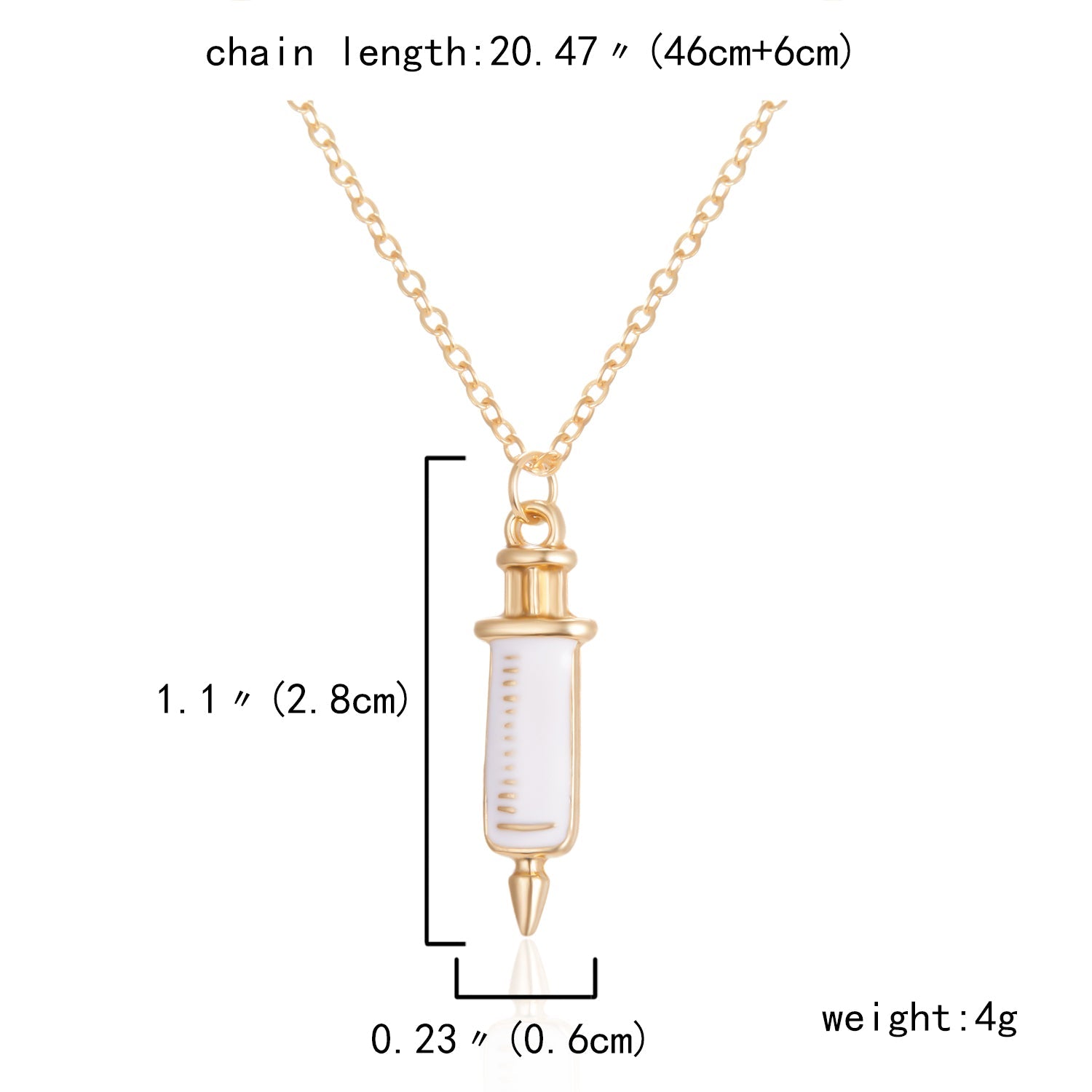 Heart Nurse Cap Doctor Necklaces Medical Equipment Stethoscope Syringe Pendant Hospital Style Jewelry