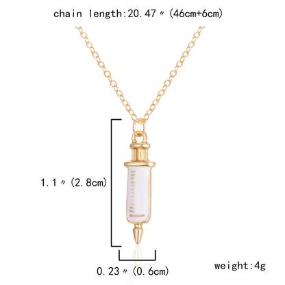Heart Nurse Cap Doctor Necklaces Medical Equipment Stethoscope Syringe Pendant Hospital Style Jewelry