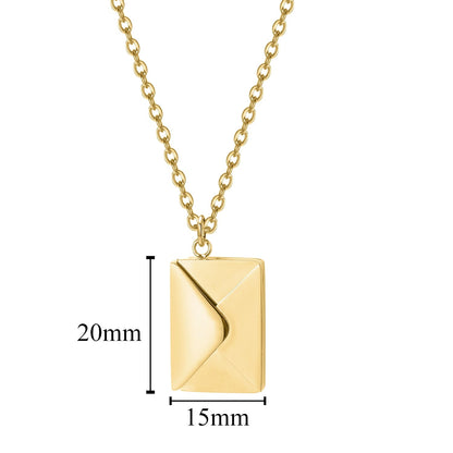 Personalized Custom Envelope Custom Photo Engraved Name Necklace Pendant