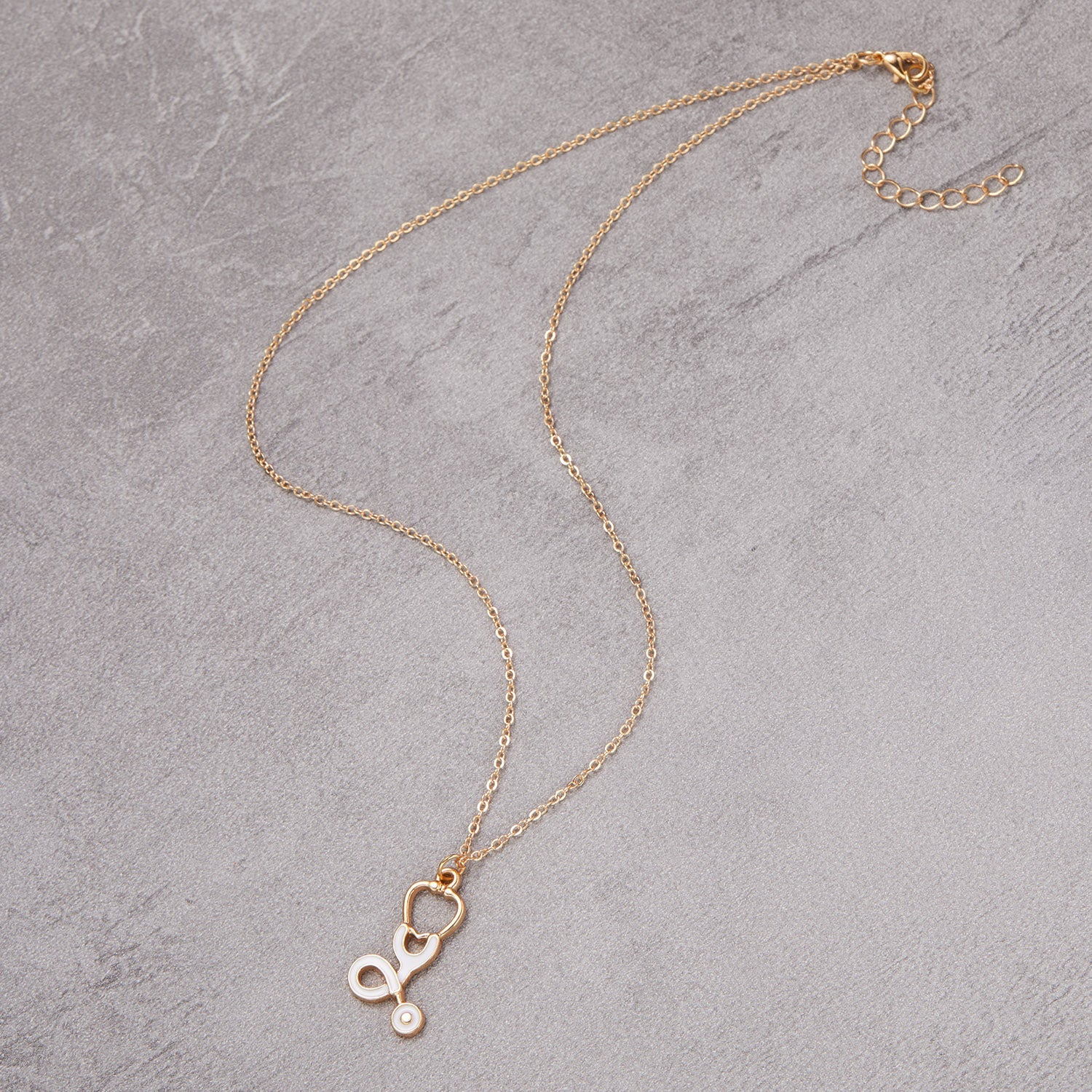 Heart Nurse Cap Doctor Necklaces Medical Equipment Stethoscope Syringe Pendant Hospital Style Jewelry