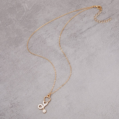 Heart Nurse Cap Doctor Necklaces Medical Equipment Stethoscope Syringe Pendant Hospital Style Jewelry
