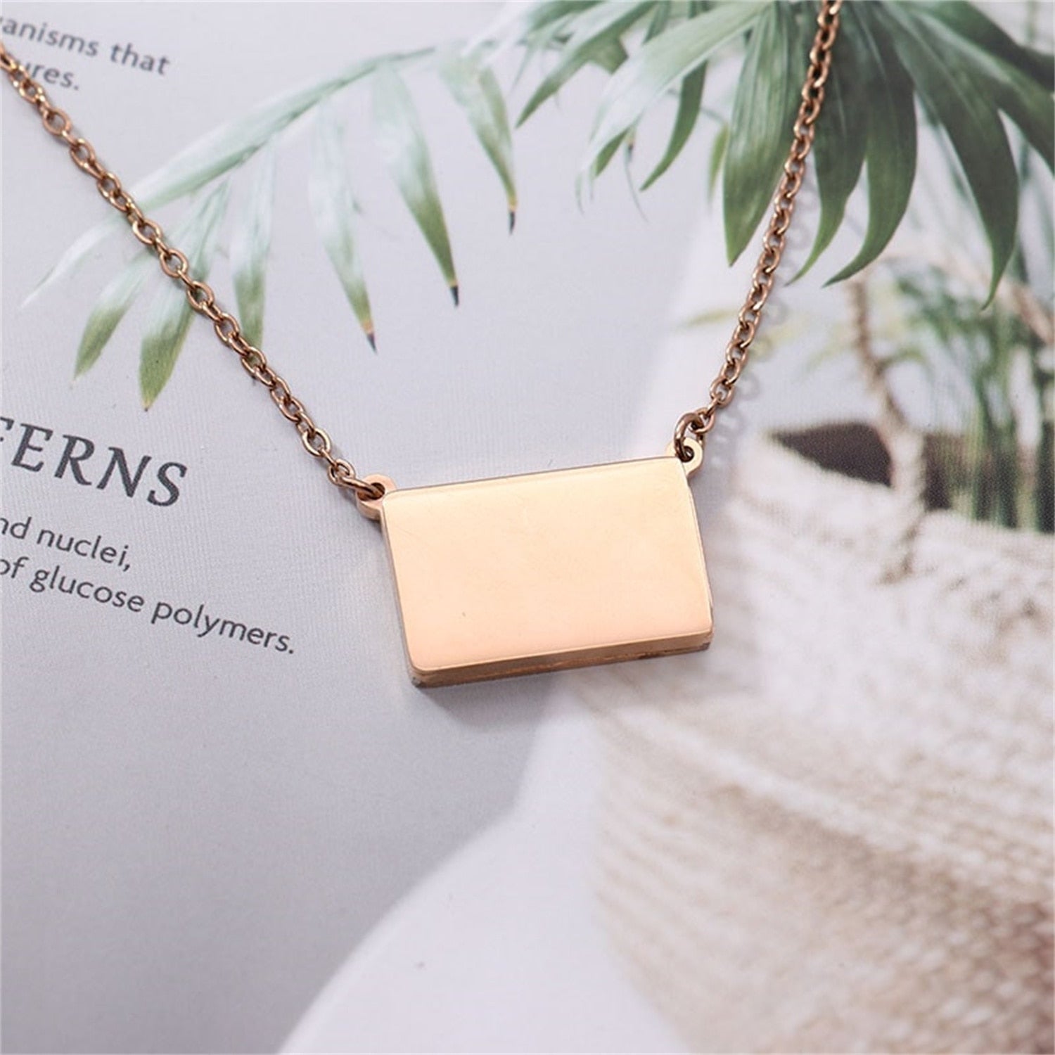 Pull-Out Envelope Necklace Personalized Engraved Photo Locket Unique Pendant