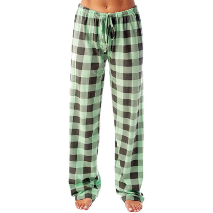 Women Christmas Pajama pants Autumn Winter Plaid Printed Pants