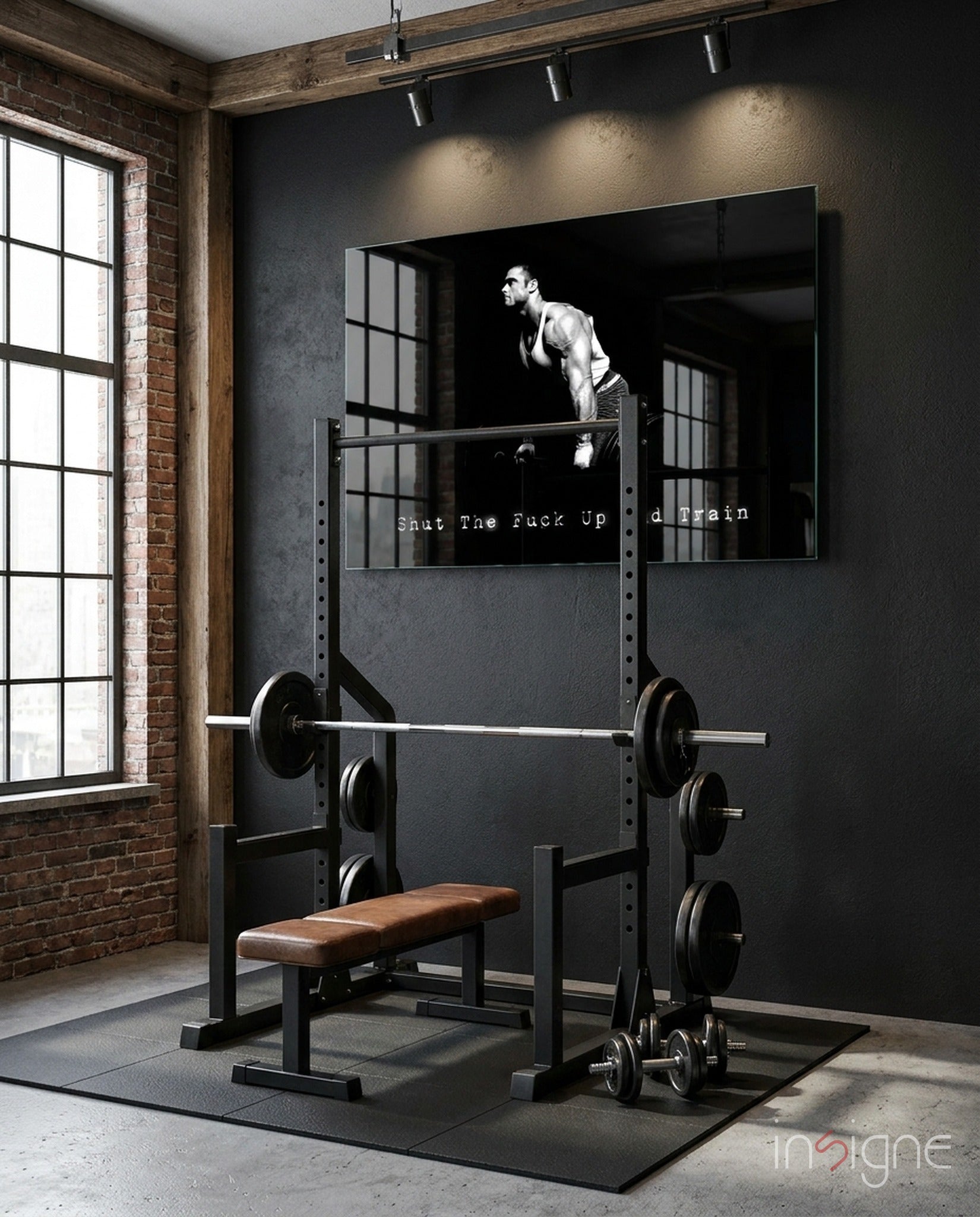 Black And White Pull Up Athlete Gym Glass Wall Art