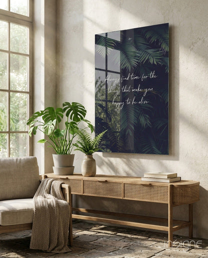 Secret of Happiness Glass Wall Art