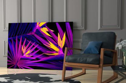 Vibrant Tropical Leaves Glass Wall Art
