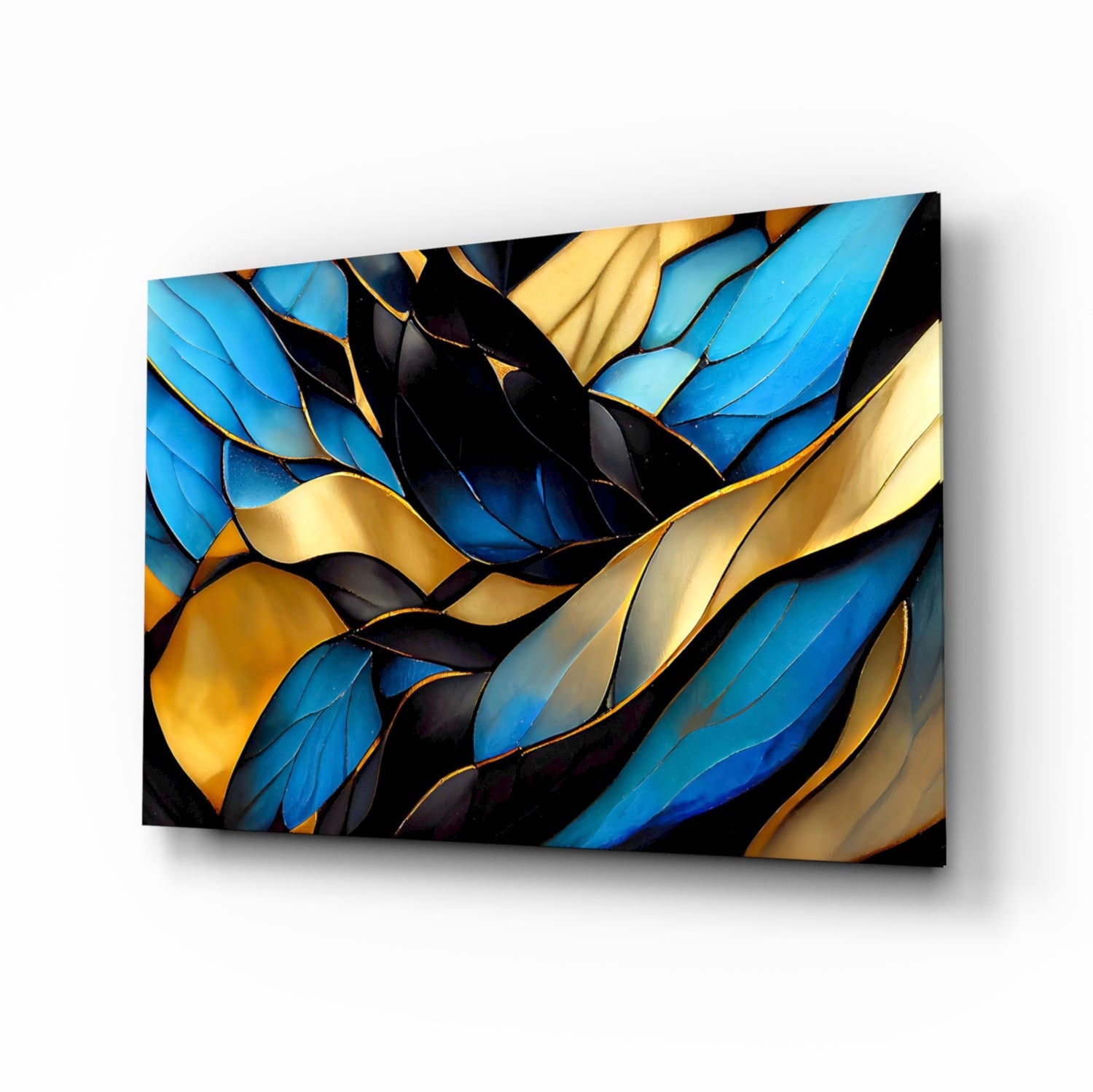 Elegant Leaves Glass Wall Art