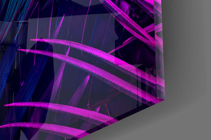 Neon Jungle Leaves Glass Wall Art