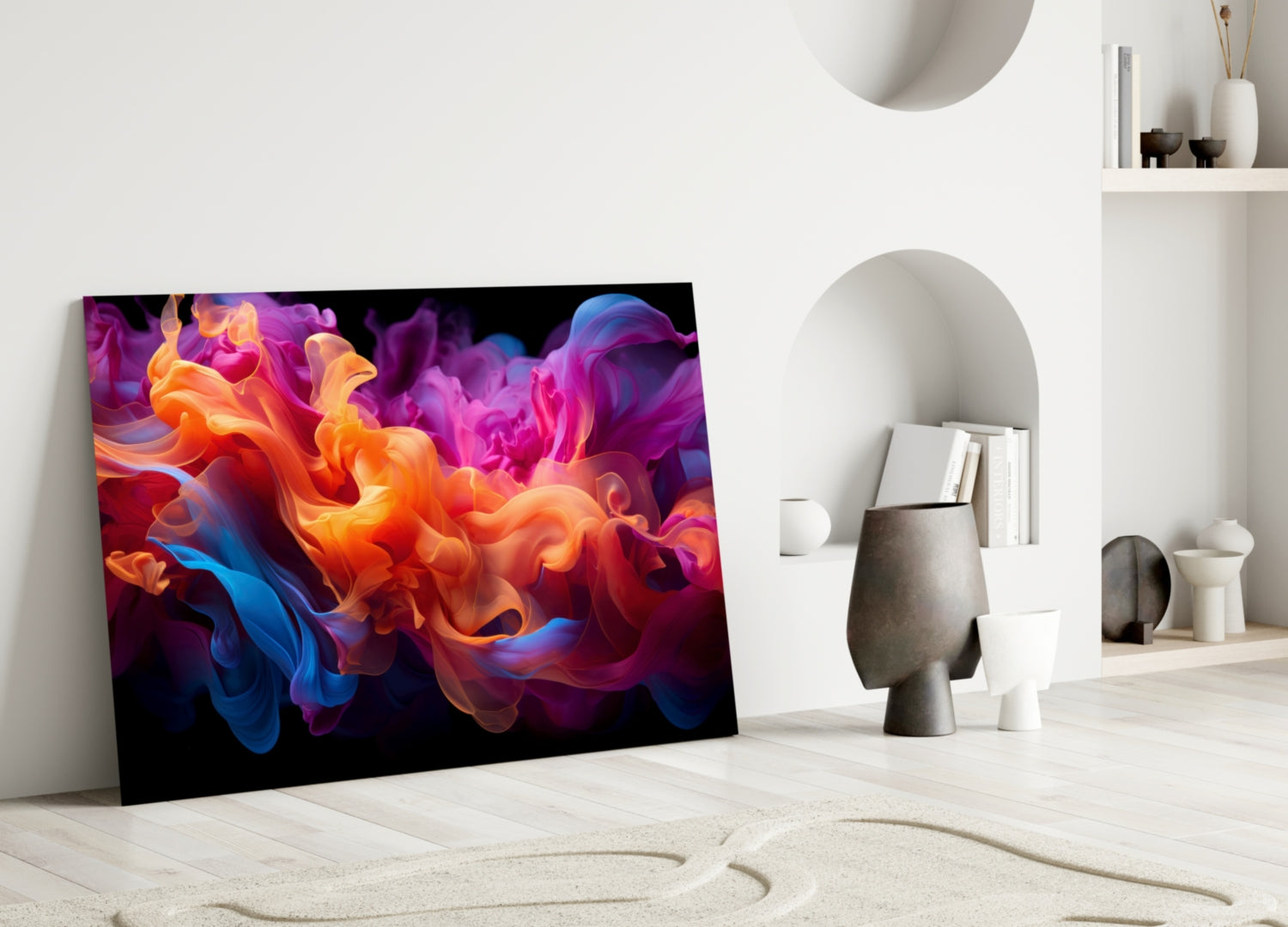 Vibrant Swirls Glass Wall Art