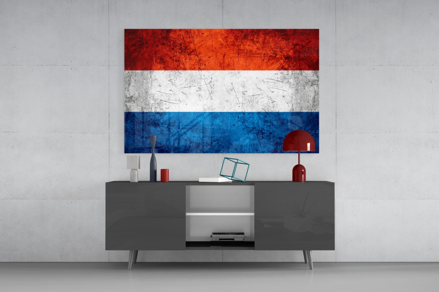 Flag of The Netherlands Glass Wall Art