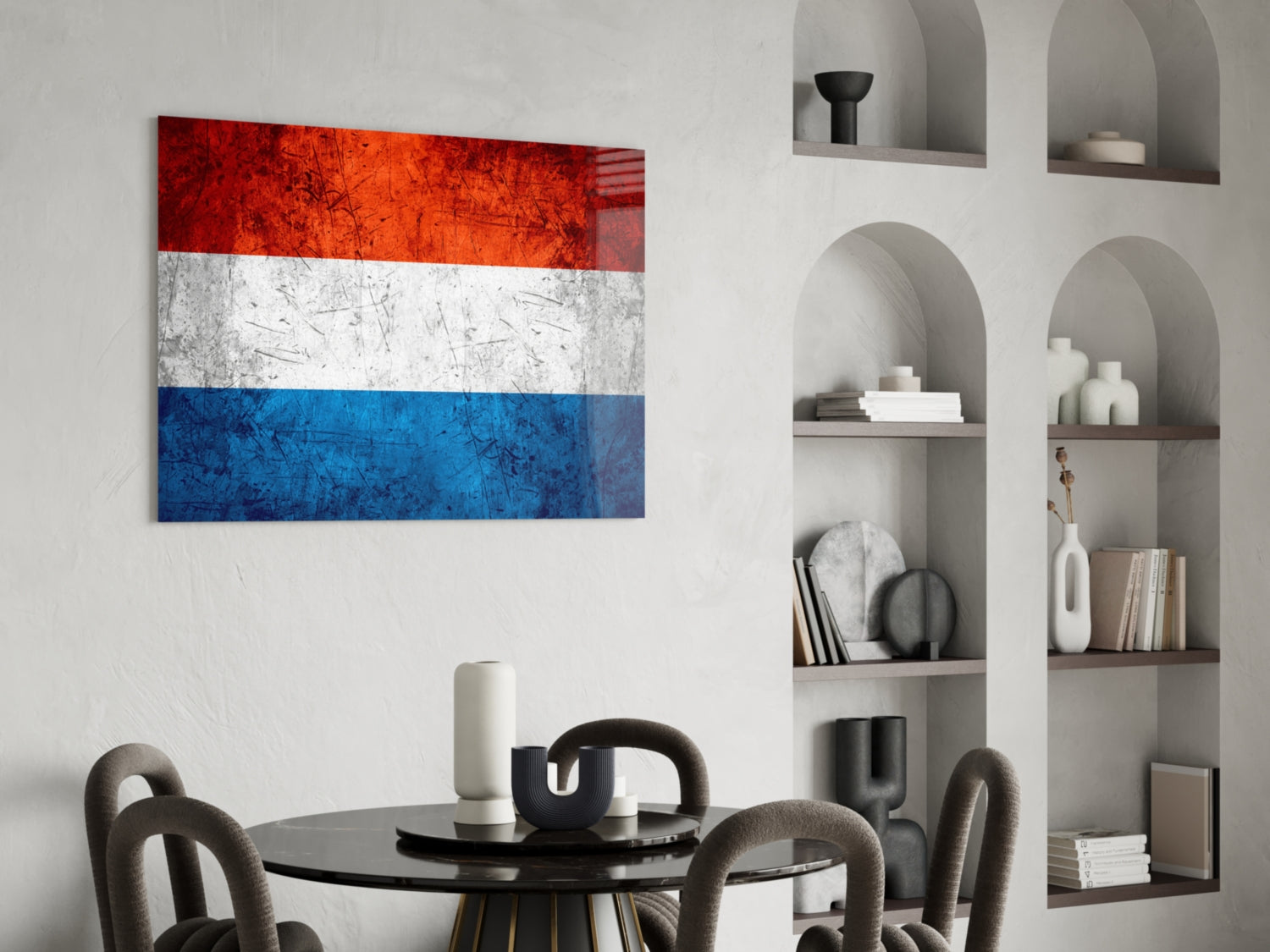 Vintage Netherlands Flag Glass Wall Art