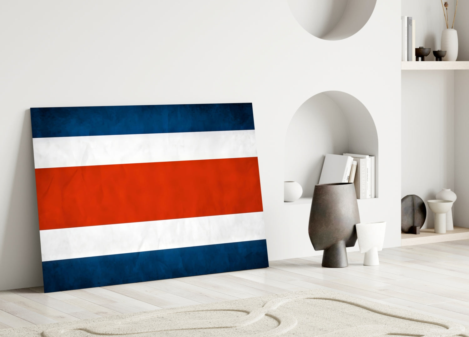 Flag of Costa Rica Glass Wall Art