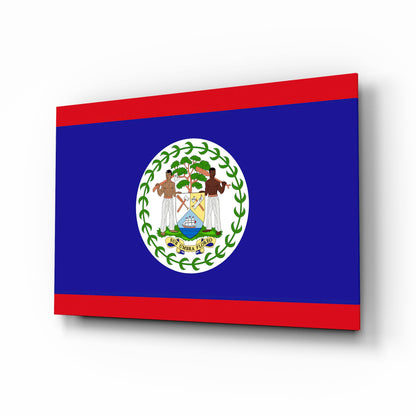 Belize Flag Glass Wall Art