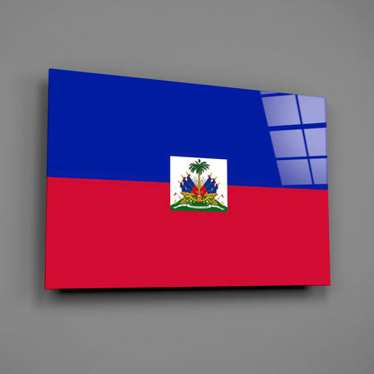 Elegant Haitian Flag Wall Art Glass Wall Art