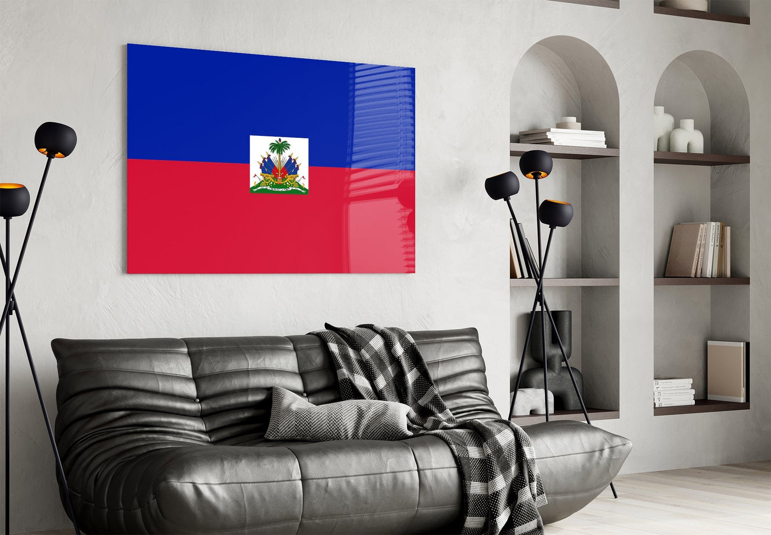 Elegant Haitian Flag Wall Art Glass Wall Art