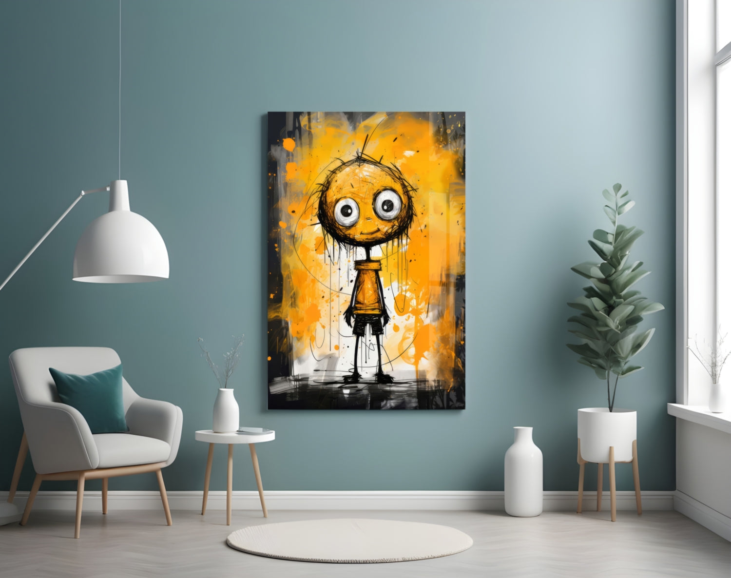 Ethereal Orange Whimsy Glass Wall Art