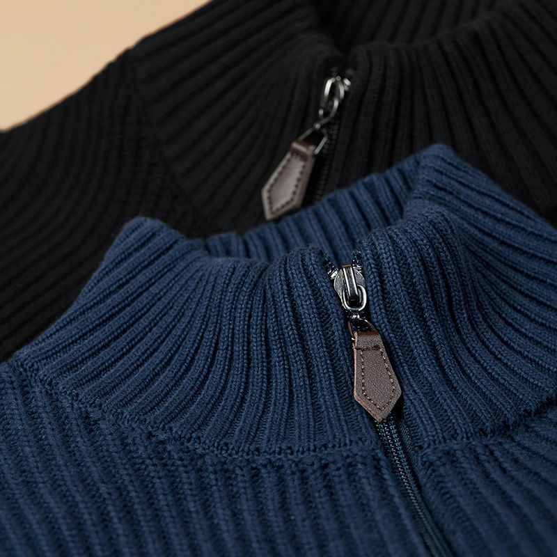 2024 half-high collar zipper sweater