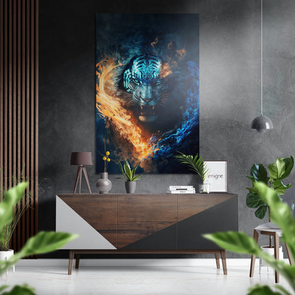 Furious Tiger Brushed Aluminum Dibond Wall Art