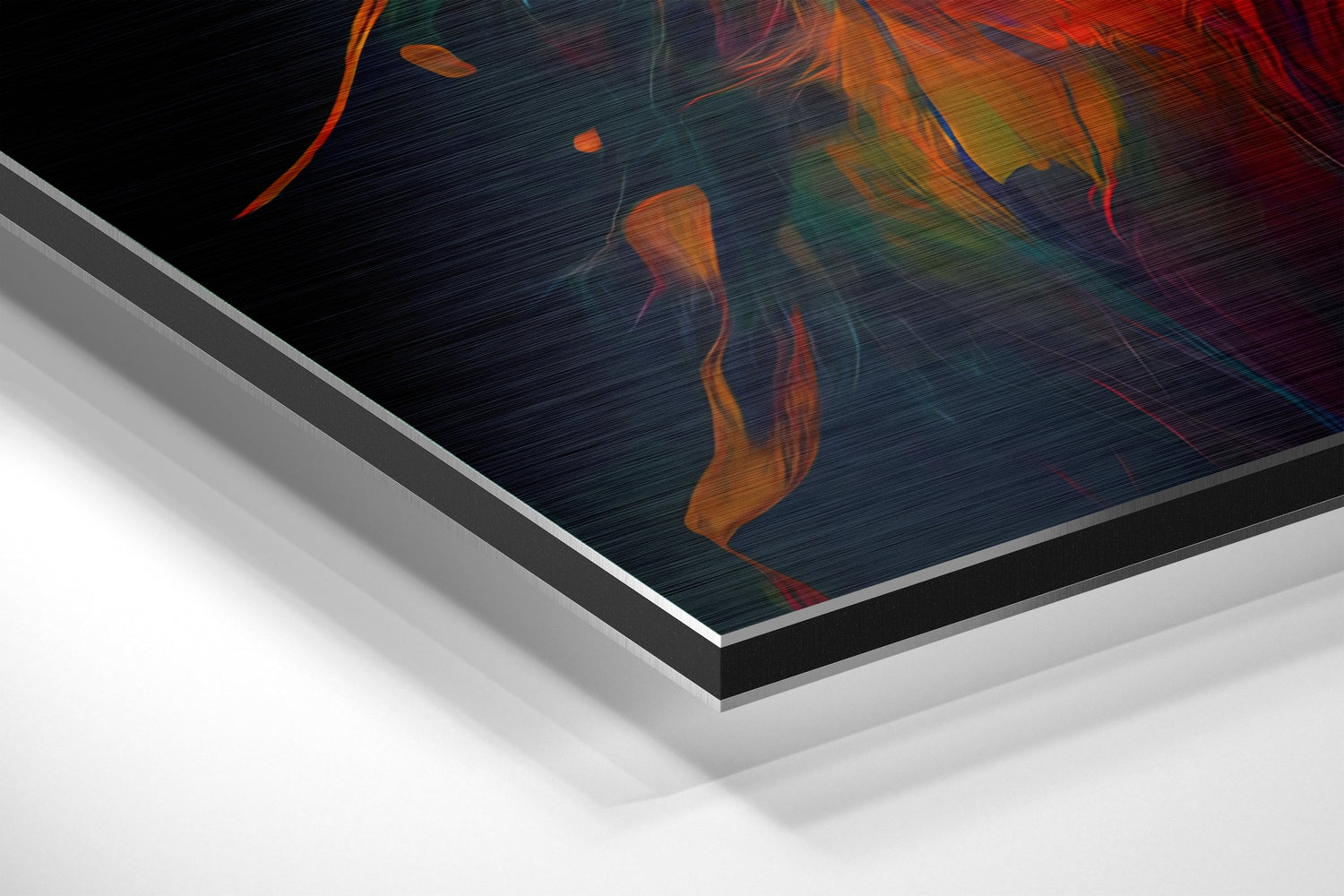 Neon Rainbow Lion Face Brushed Aluminum Dibond Wall Art