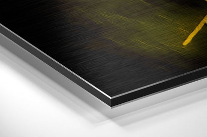 Amber Rim Light Boxer Stare Brushed Aluminum Dibond Wall Art