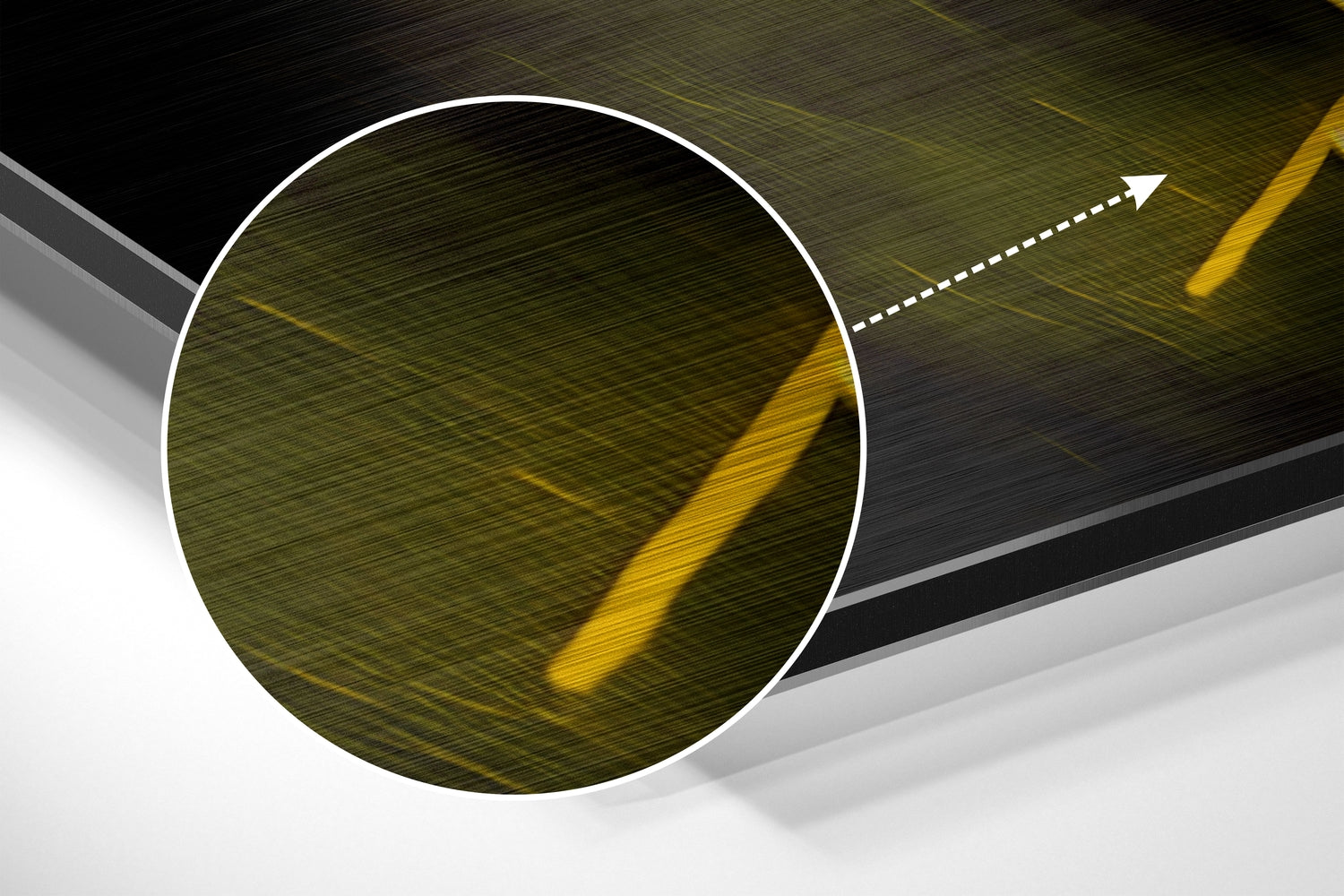 Amber Rim Light Boxer Stare Brushed Aluminum Dibond Wall Art