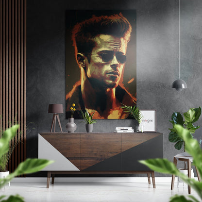 Amber Sunglasses Slick Hair Man Brushed Aluminum Dibond Wall Art