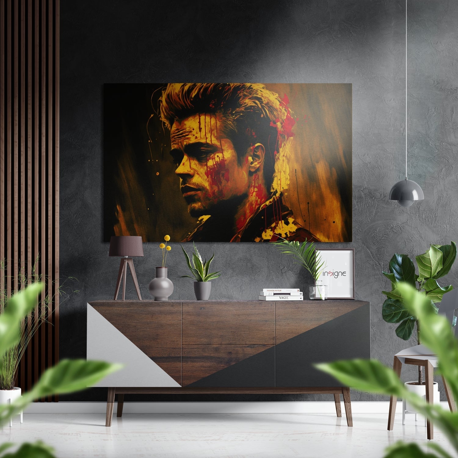 Molten Gold Drip Rebel Profile Brushed Aluminum Dibond Wall Art