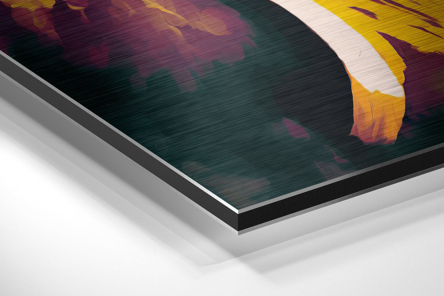 Yellow Jersey Basketball Player Brushed Aluminum Dibond Wall Art