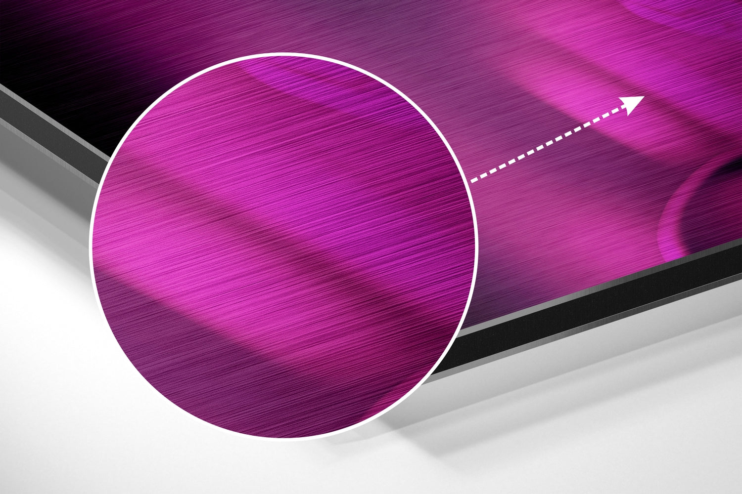 Pink Neon Monochrome Blonde Brushed Aluminum Dibond Wall Art