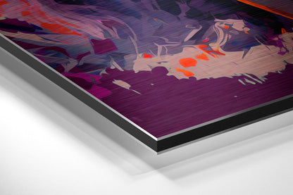 Purple Palette Knife Blonde Brushed Aluminum Dibond Wall Art