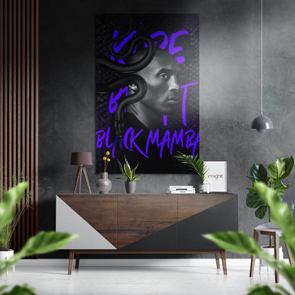 Coiled Snake Purple Graffiti Portrait Brushed Aluminum Dibond Wall Art