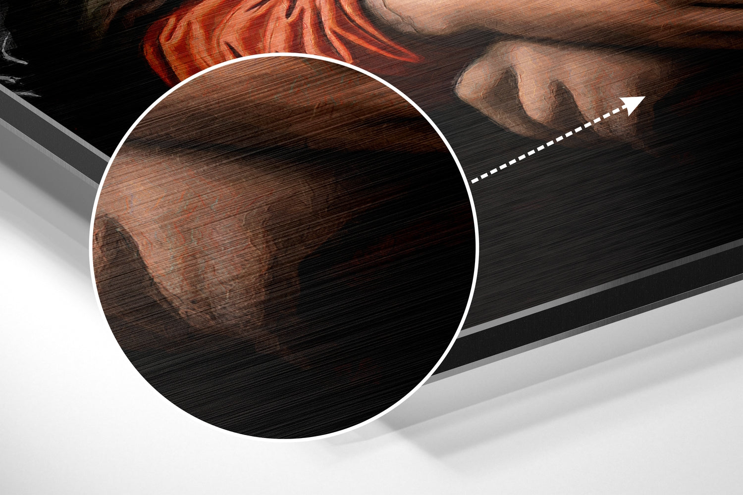 Mona Lisa with a Cat Brushed Aluminum Dibond Wall Art