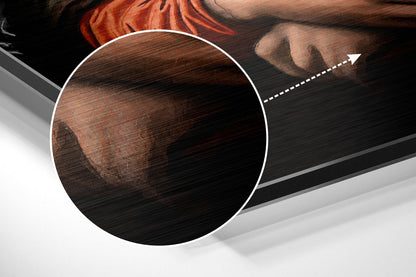 Mona Lisa with a Cat Brushed Aluminum Dibond Wall Art
