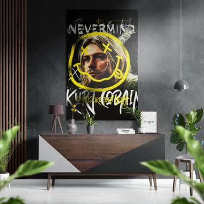 Nineties Grunge Singer Brushed Aluminum Dibond Wall Art