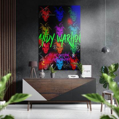 Neon Nine Panel Portrait Grid Brushed Aluminum Dibond Wall Art
