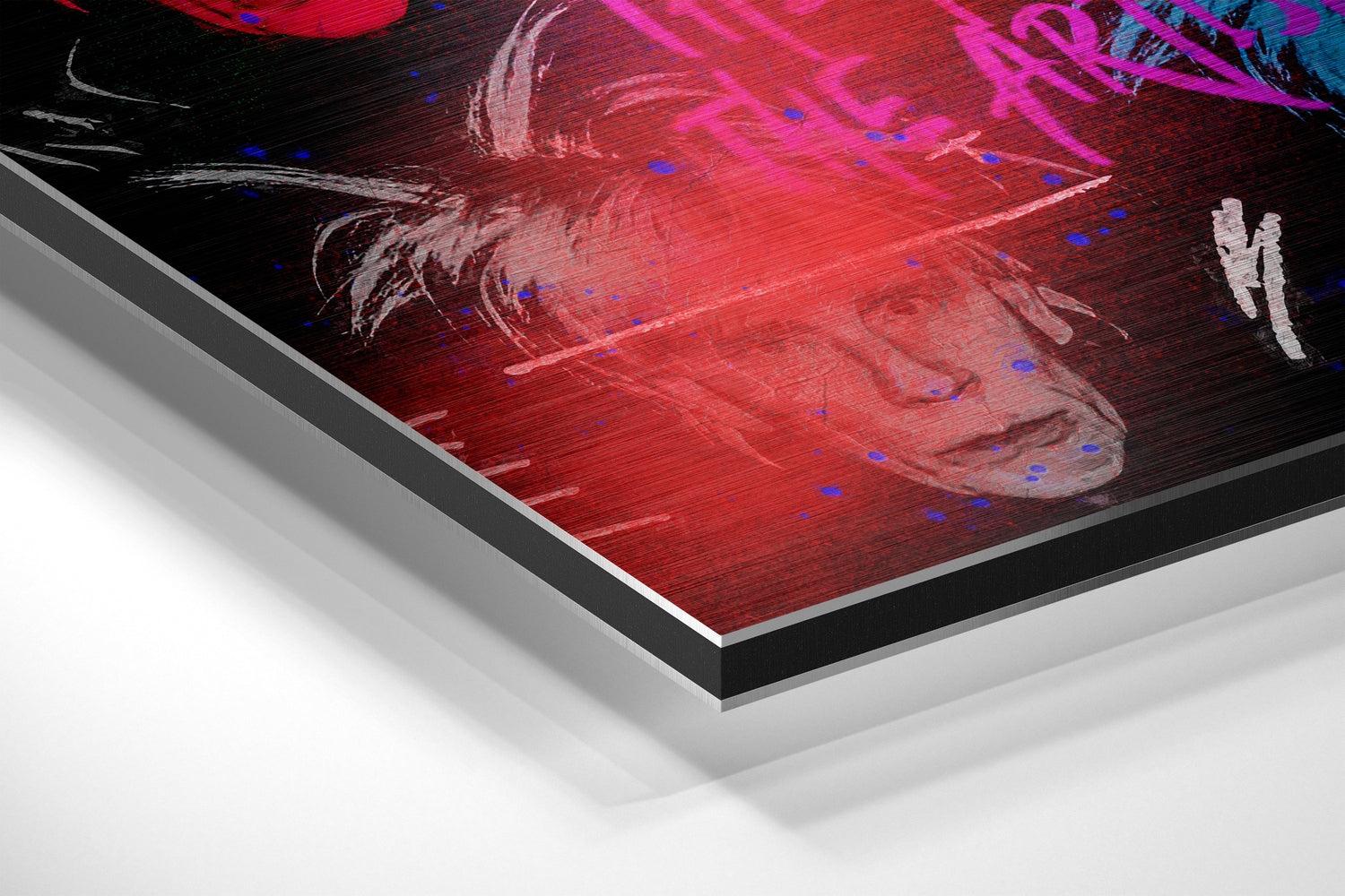 Neon Nine Panel Portrait Grid Brushed Aluminum Dibond Wall Art
