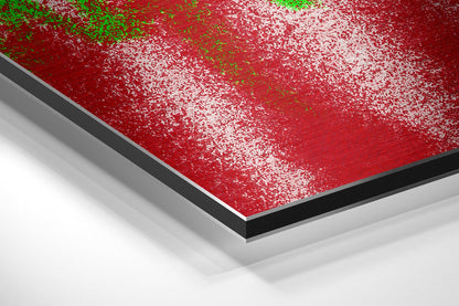Red Revolver Green Spray Graffiti Brushed Aluminum Dibond Wall Art