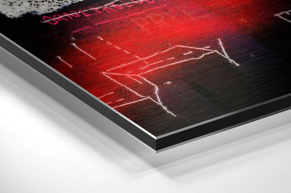 Trio Skulls Red Crown Brushed Aluminum Dibond Wall Art