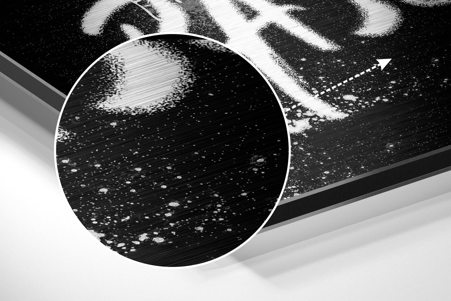 White Chalk Stick Figure Brushed Aluminum Dibond Wall Art