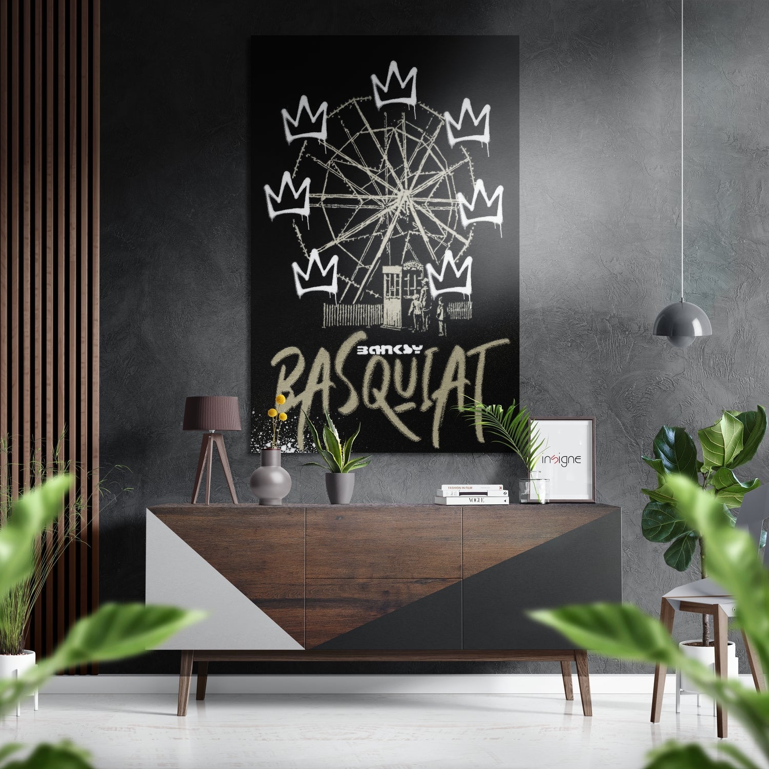 Ferris Wheel Crowns Brushed Aluminum Dibond Wall Art